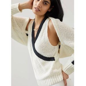 Maeve Black Stripe Tank Sweater